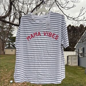 Striped 'Mama Vibes' T-Shirt maternity